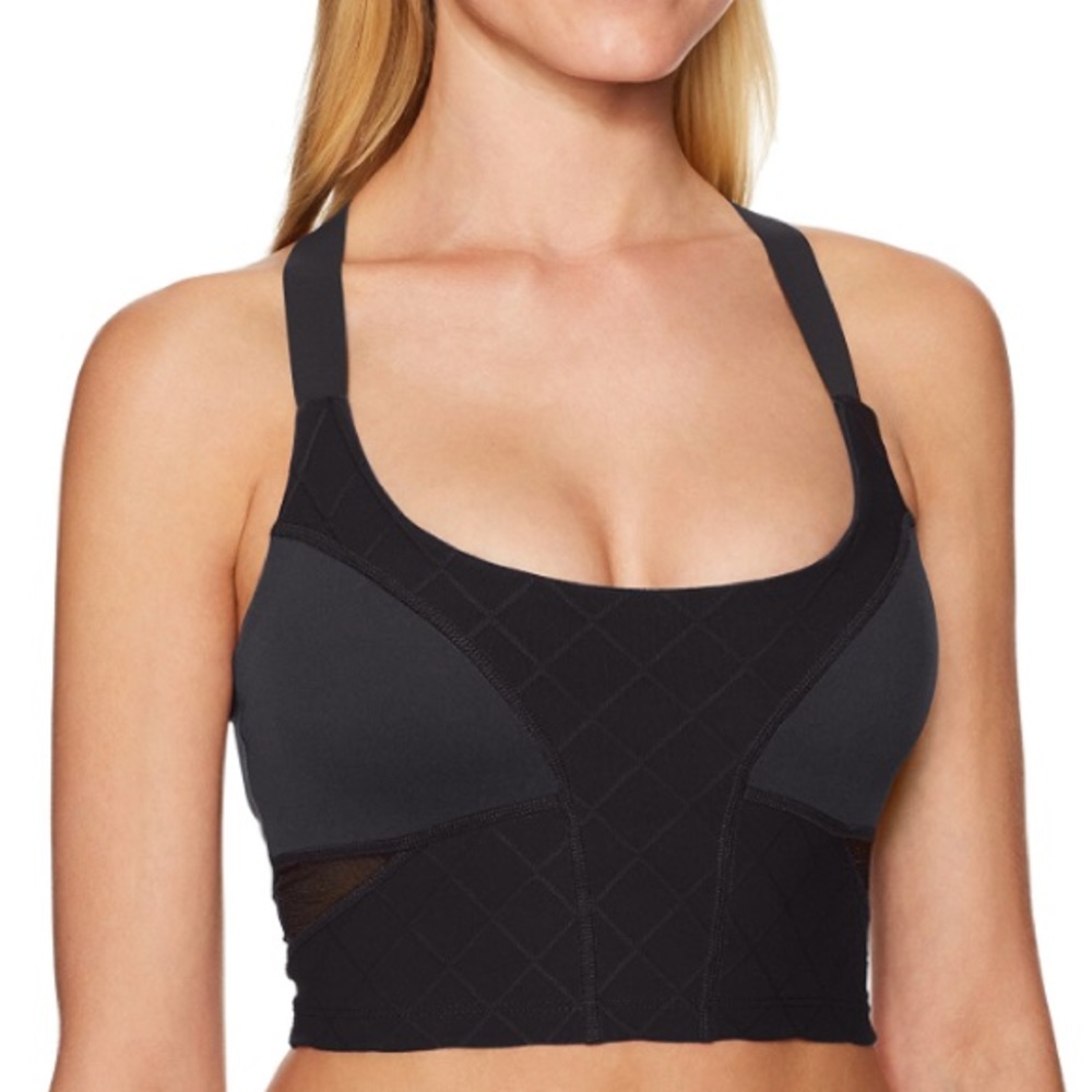 Beyond Yoga NAVY Quilted Mesh Triangle bra
